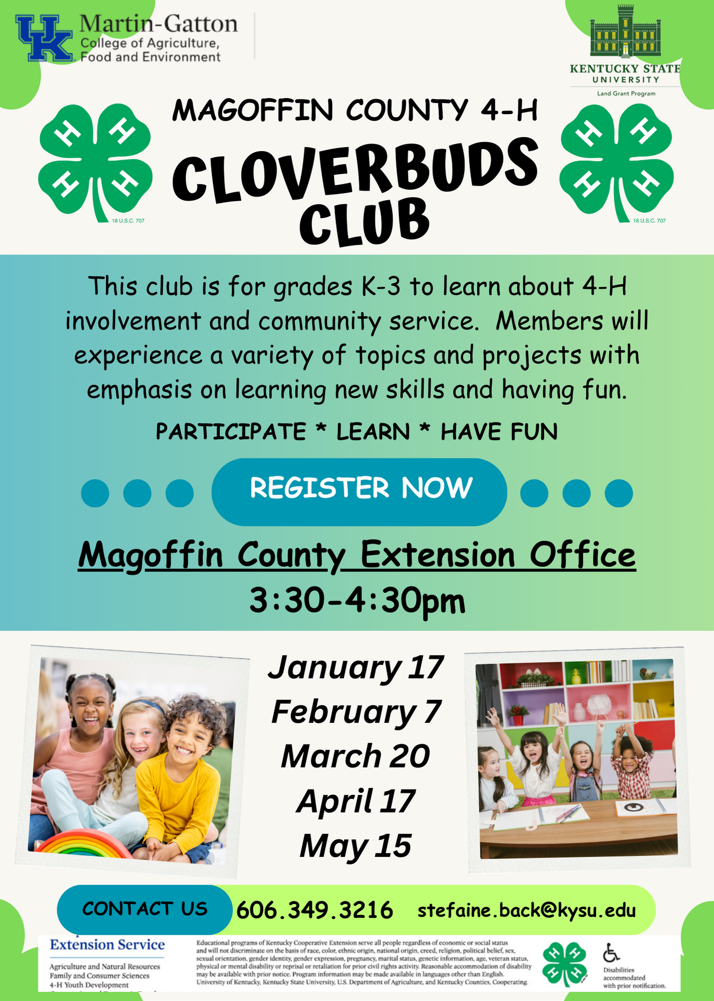 Cloverbuds Club Flyer