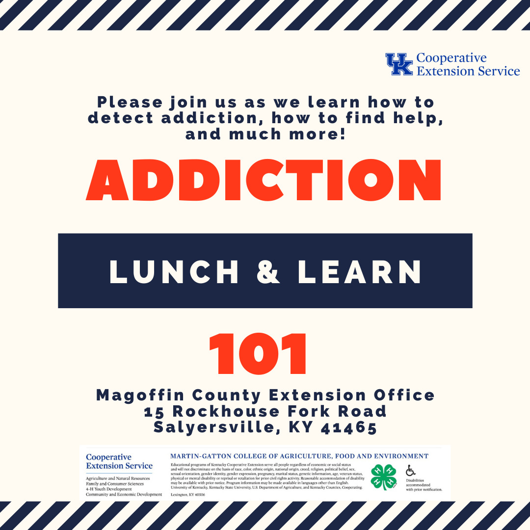 Lunch and Learn "Addiction 101" flyer