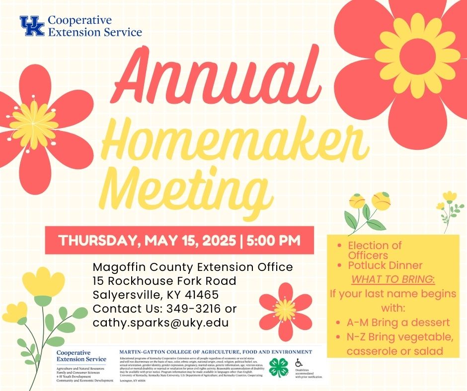 Annual Homemaker Meeting Flyer