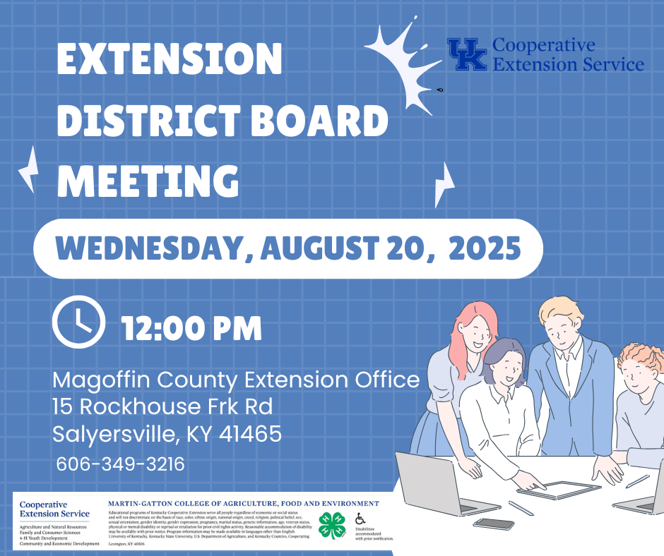 August District Board Meeting Flyer