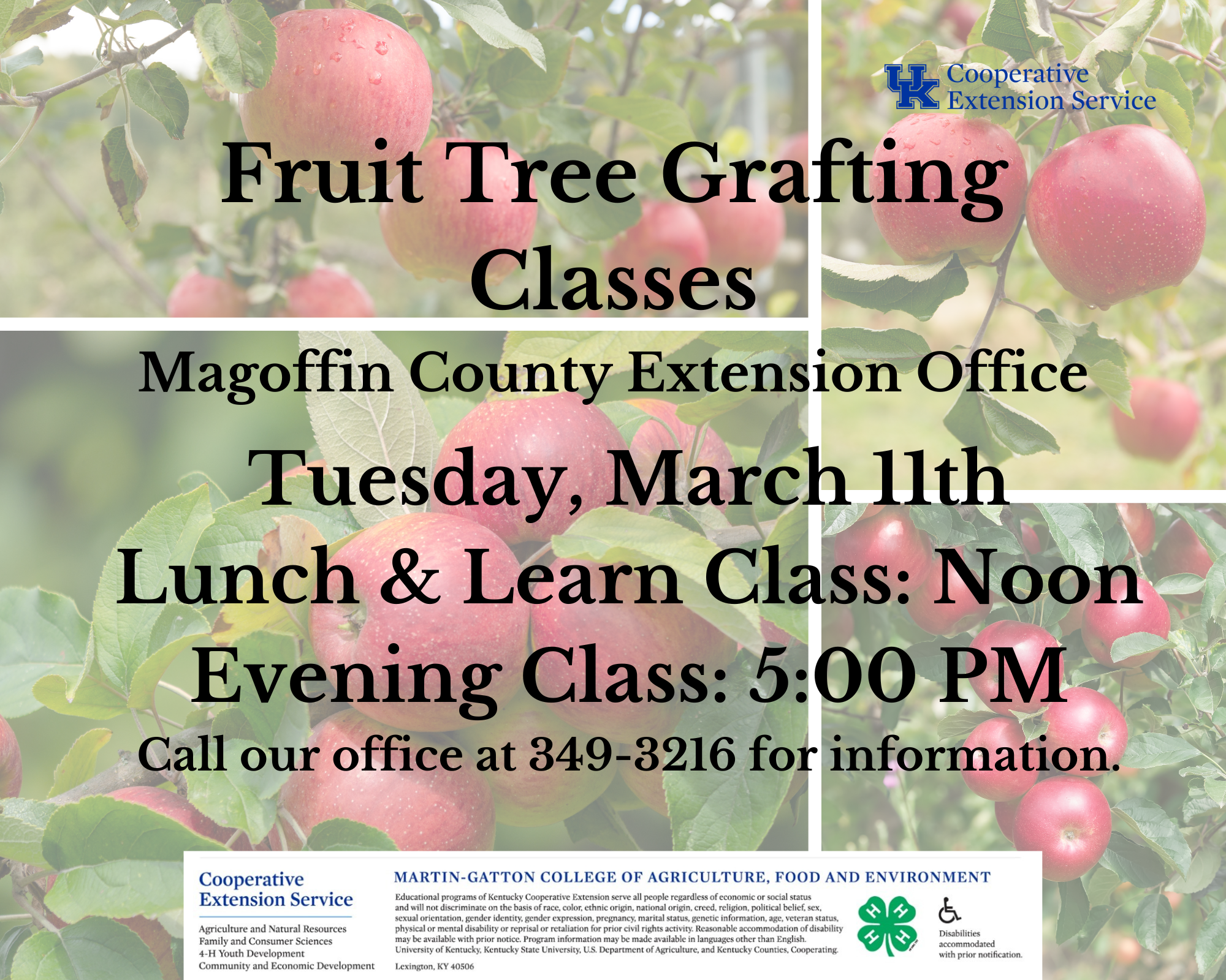 Fruit Tree Grafting Class Flyer