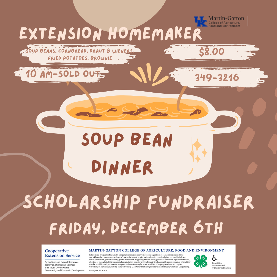 Soup Bean Dinner Scholarship Fundraiser Flyer