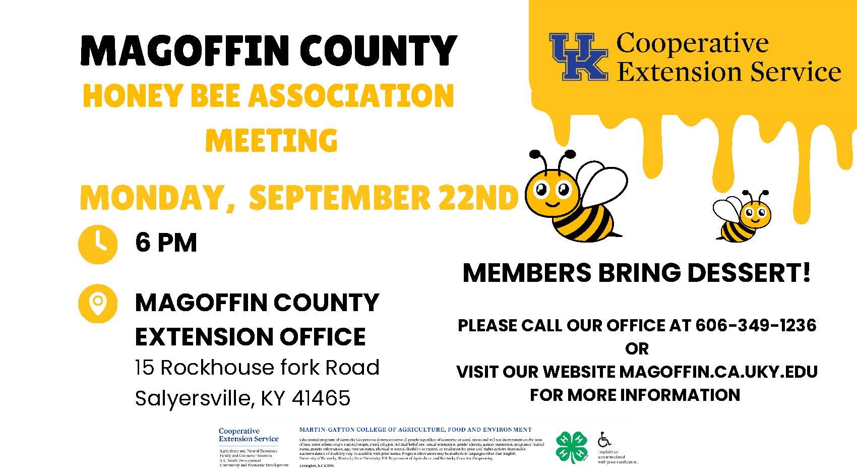 Honeybee meeting informational flyer