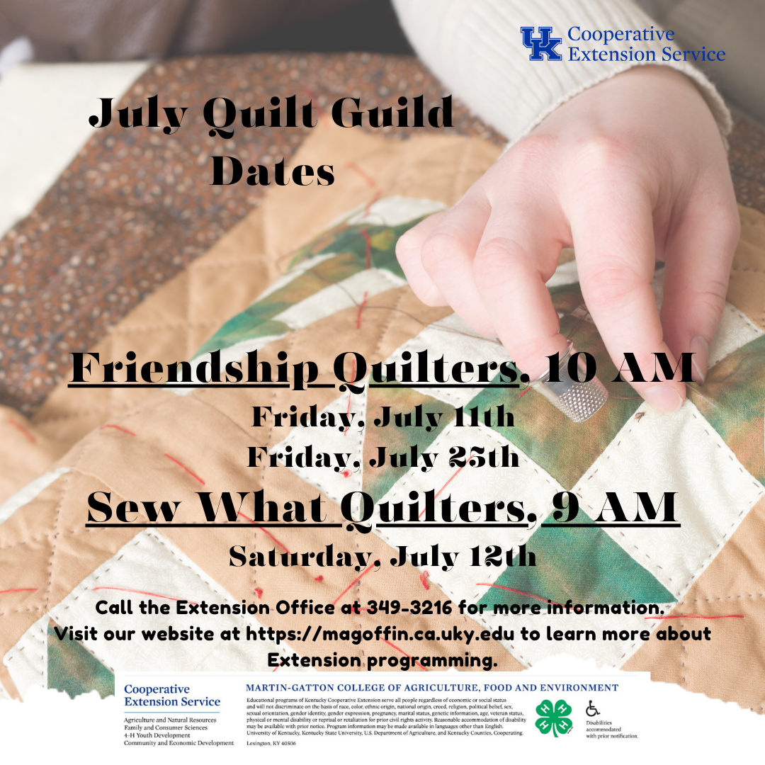 picture of July quilt guild dates