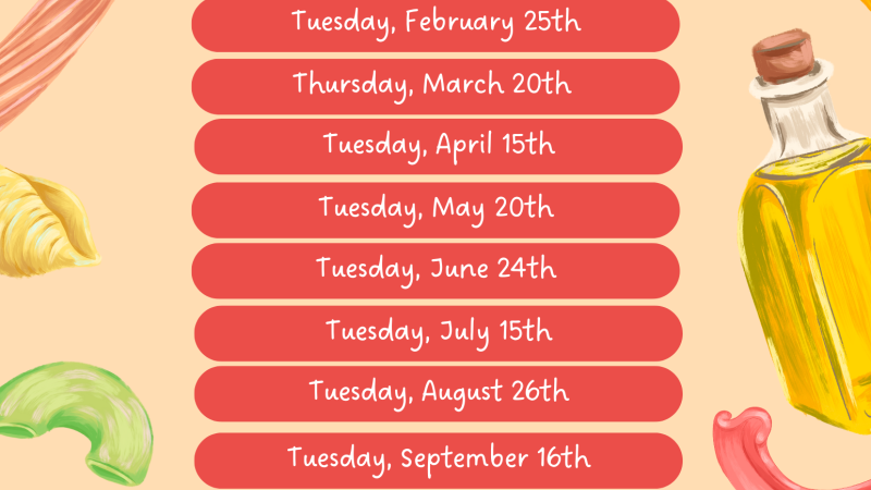 2025 Cooking Through the Calendar Flyer