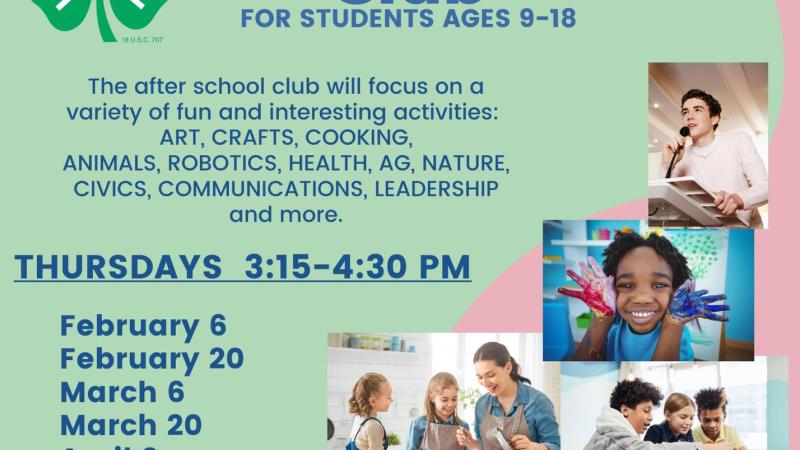 4-H After School Club Flyer