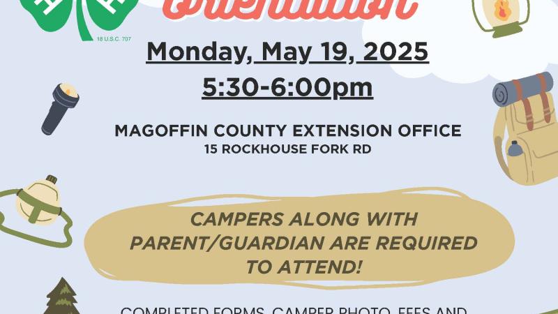 4-H Camp Orientation Flyer