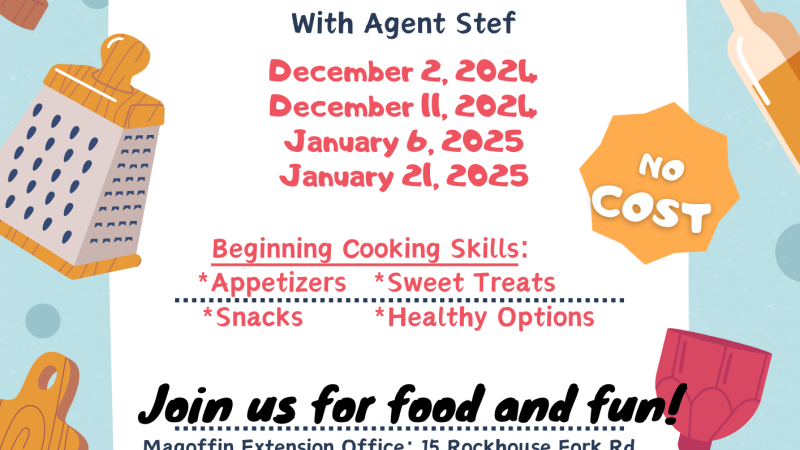 4-H Cooking Class flyer