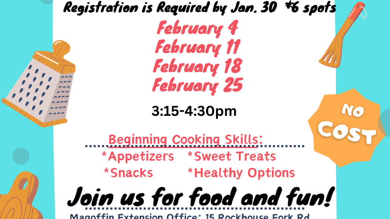 4-H Cooking Class Flyer